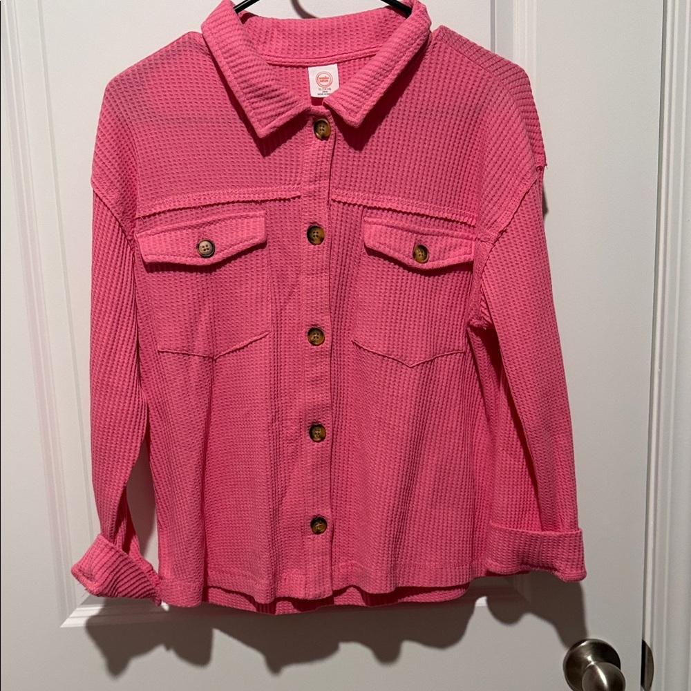Wonder Nation Pink Button-Up Kids Shirt